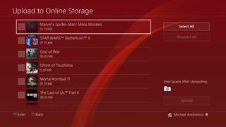 how to transfer data from PS4 to PS5 — select data