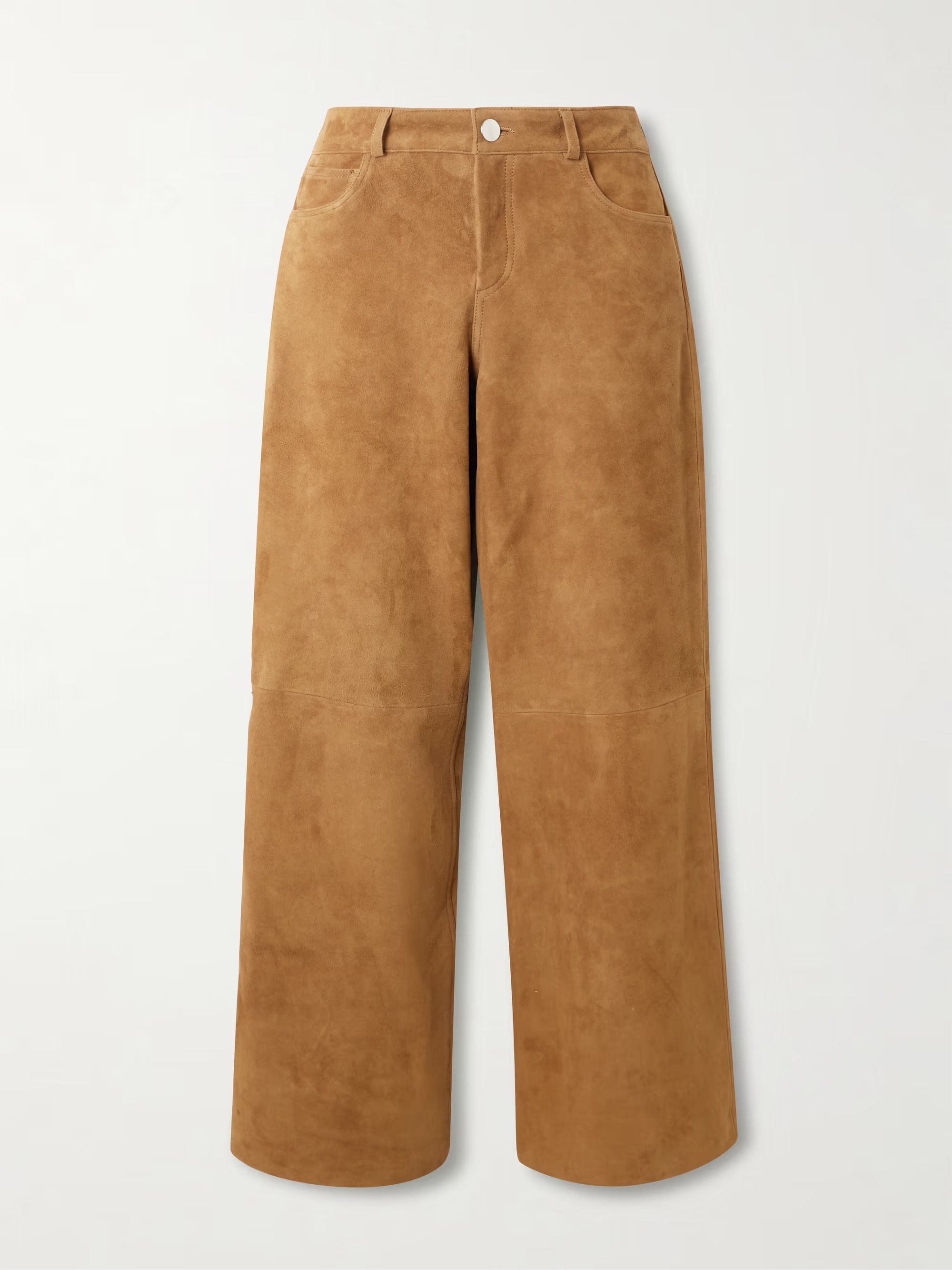 Nour Hammour, Milo Paneled Suede Wide-Leg Pants