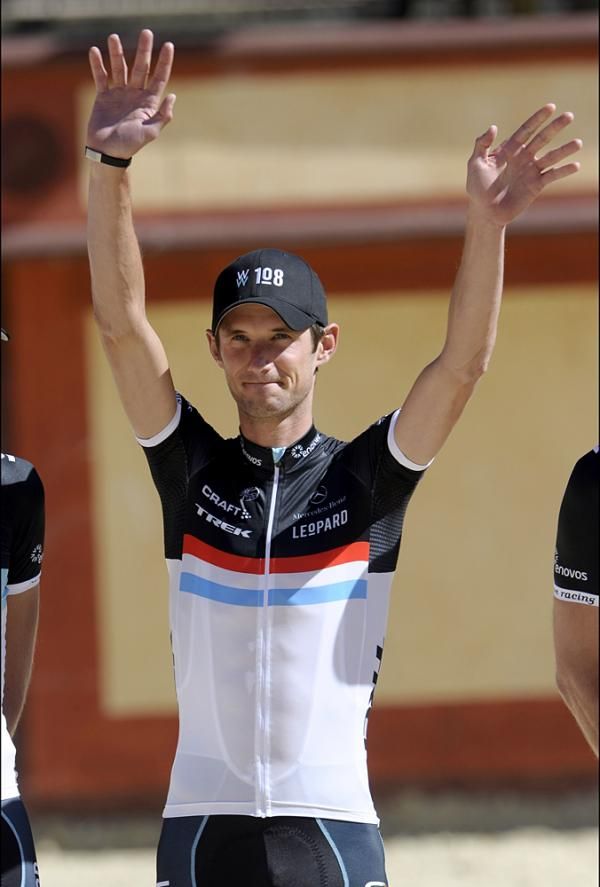 Frank Schleck (Leopard Trek) didn't have to change his kit after his national championships
