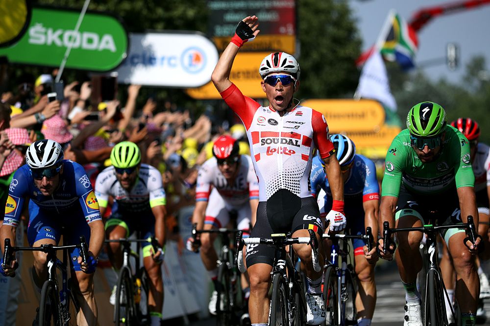 Caleb Ewan (Lotto Soudal) wins stage 16 at the Tour de France in Nimes