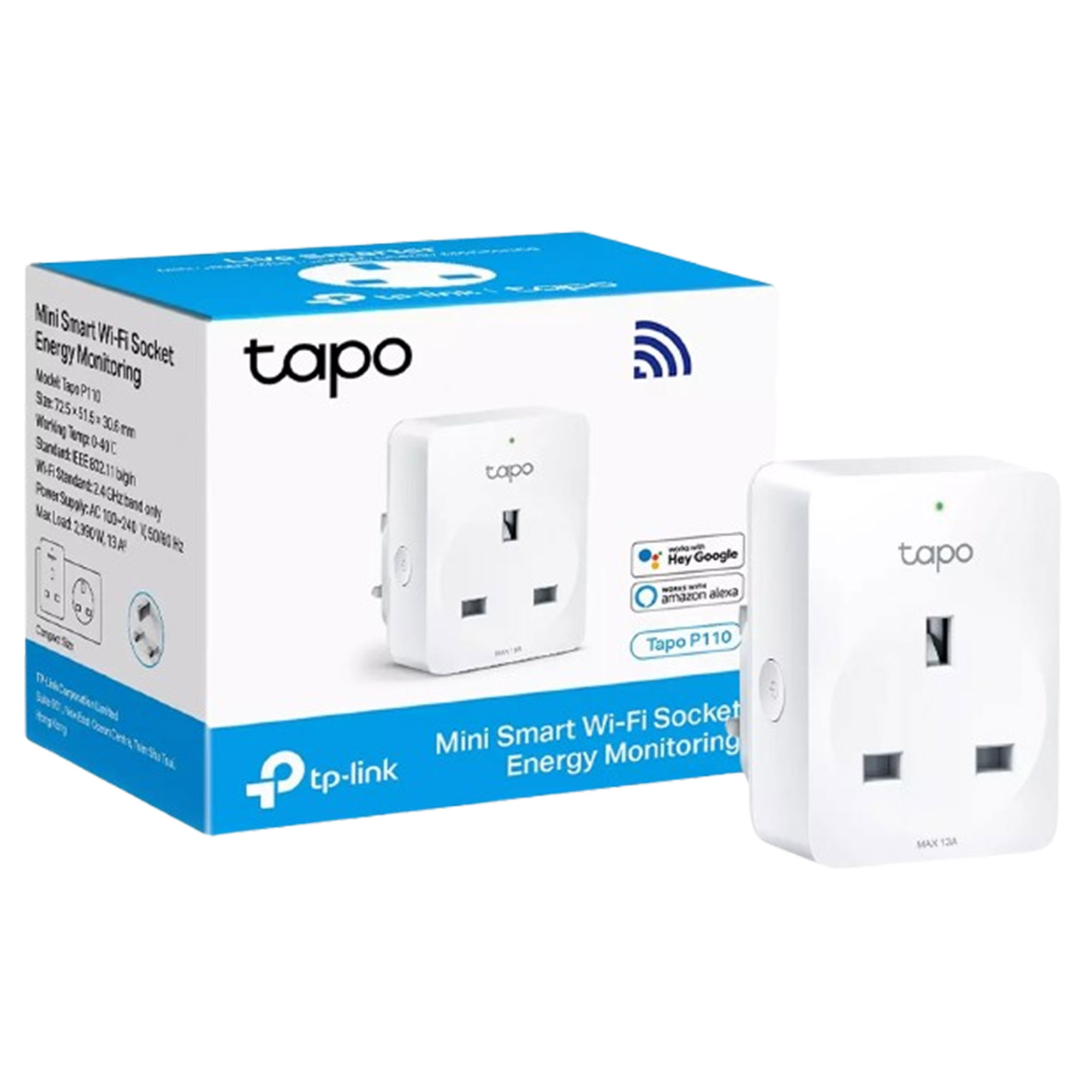 Tapo, P110 Smart Wi-Fi Plug With Energy Usage Monitoring