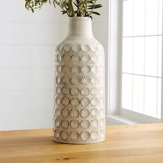Taline White Glazed Stoneware Vase