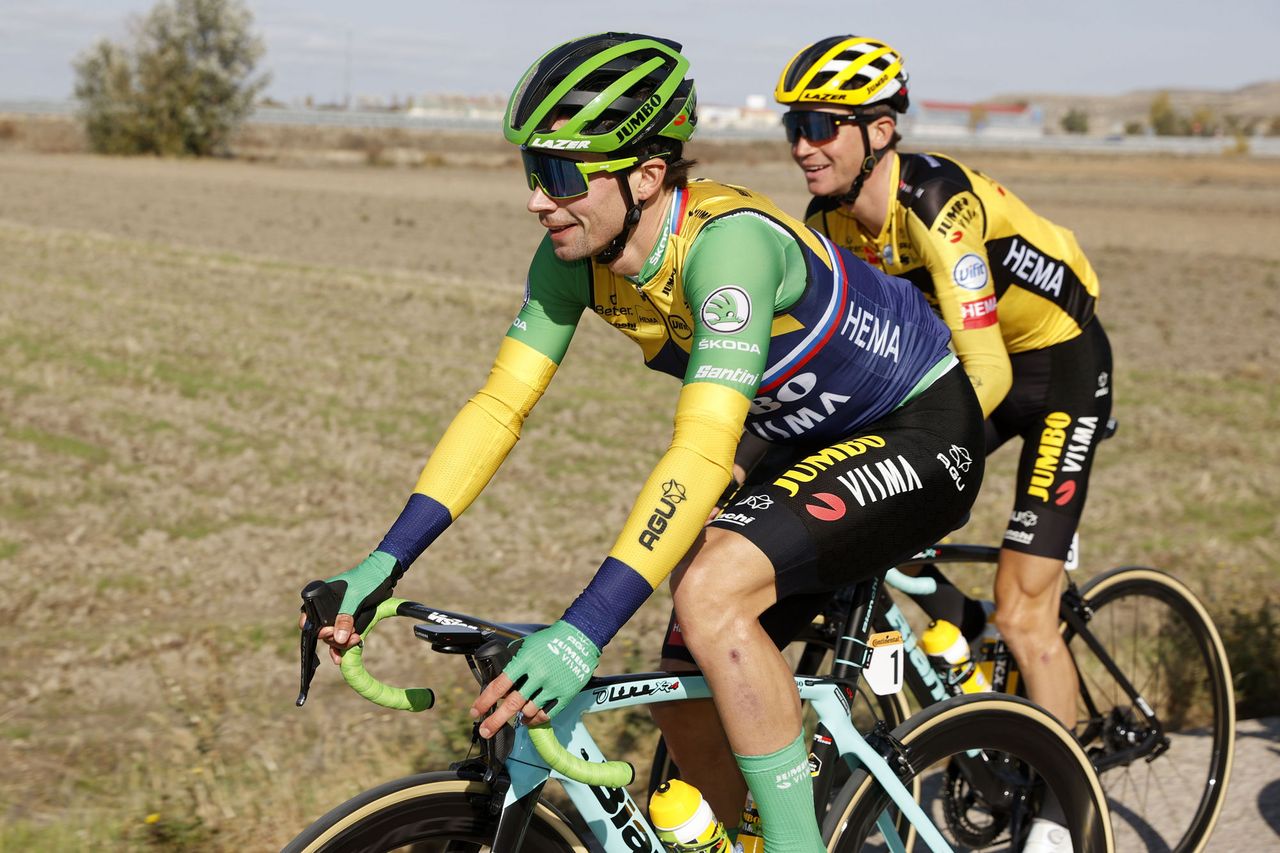 Cycling: Vuelta Espa&Atilde;&plusmn;a 2020 / Tour Spain 2020 / 9 Etapa / 9 Stage /
BUNCH / PELOTON / ROGLIC, Primoz (SLO) KUSS, Sepp (USA) /
Castrillo del Val - Aguilar de Campo (163,6 km) 29-10-2020/
Cycling: Vuelta Espa&Atilde;&plusmn;a 2020 / Tour Spain 2020 / 9 Etapa / 9 Stage /
&Acirc;&copy;PHOTOGOMEZSPORT2020
