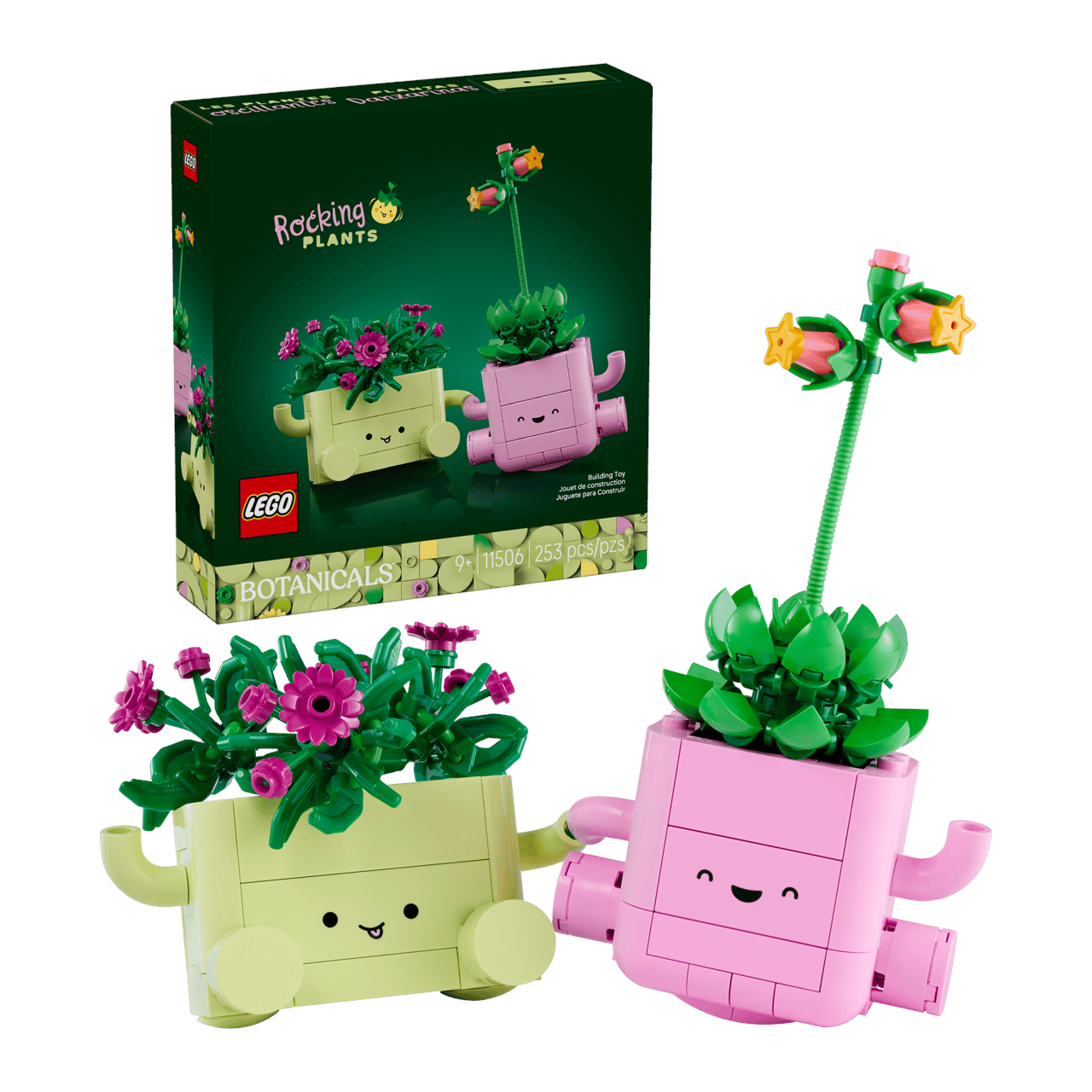 Lego Rocking Plants and box on a plain background