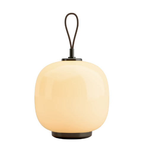 Louis Poulsen, Vl45 Radiohus Portable Lamp Ø17,5 Cm, Brass-Pale Yellow Glass