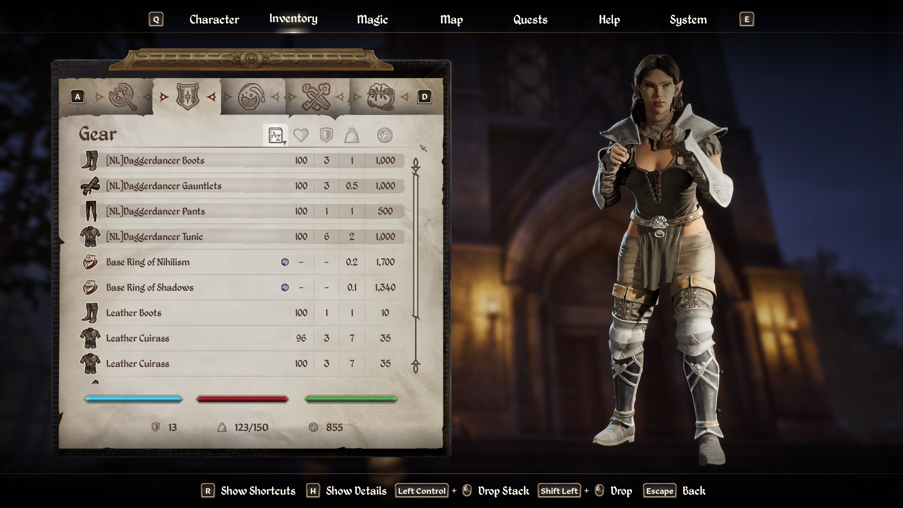 Daggerdancer armor mod for Oblivion Remastered