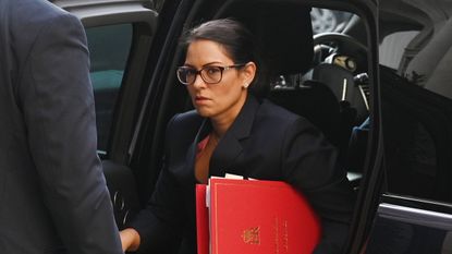Priti Patel arrives for a cabinet meeting at the Foreign Office.