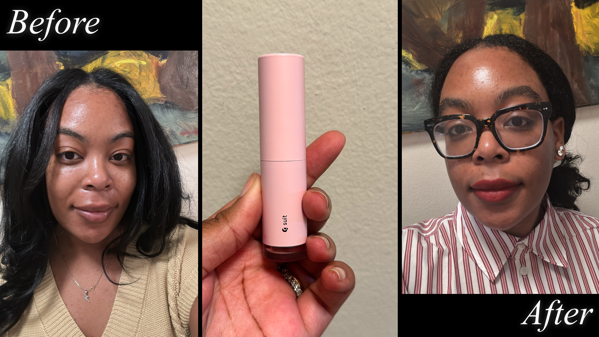 Ariel Baker testing Glossier G Suit