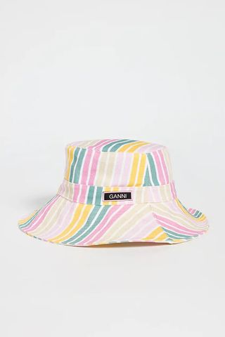 GANNI Recycled Tech Bucket Hat Stripes
