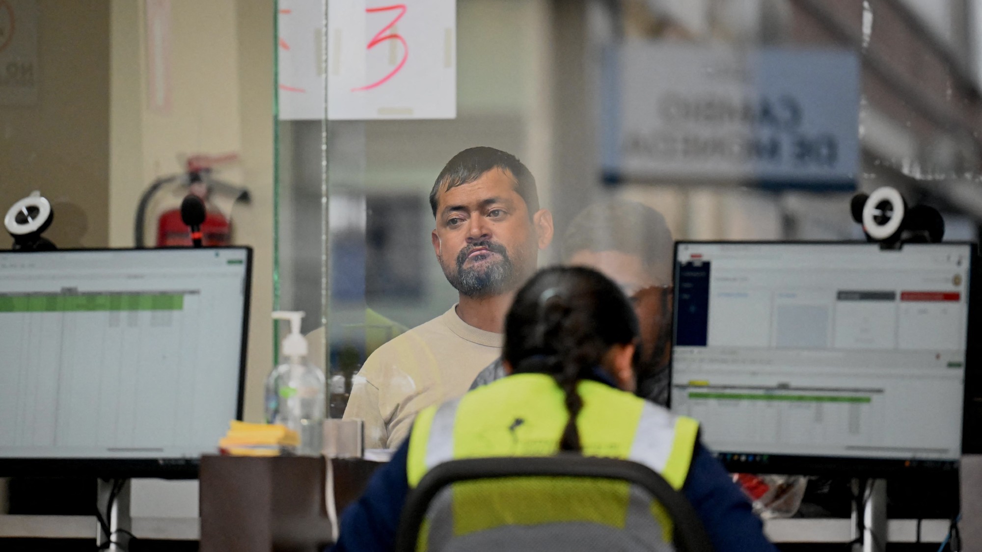 A Mexican migrant deported from the United States at the Returnee Reception Center at the Guatemalan Air Force Base in Guatemala City