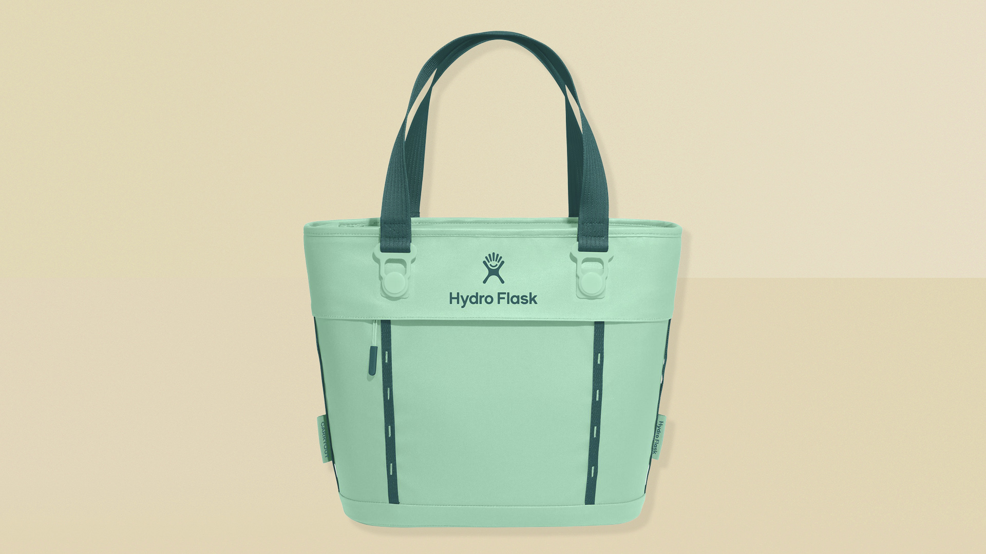 Hydro Flask Carryout Cooler Tote on yellow background