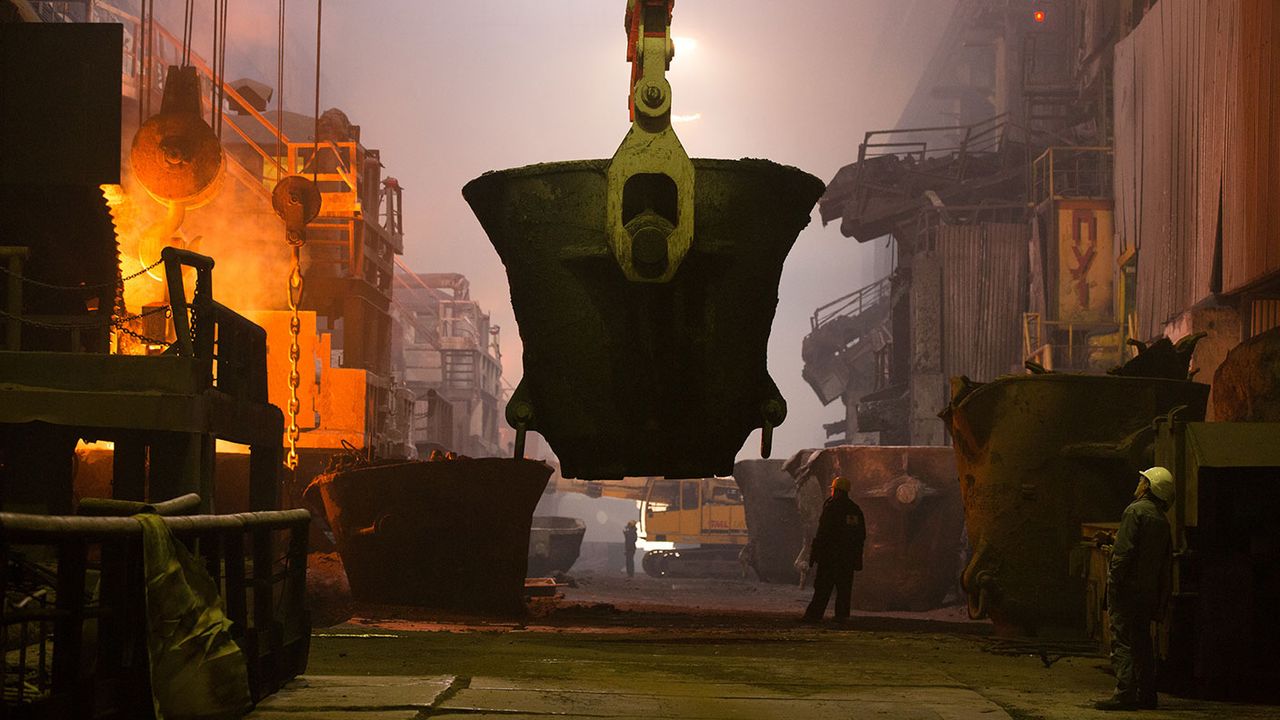 Furnace at a copper refinery