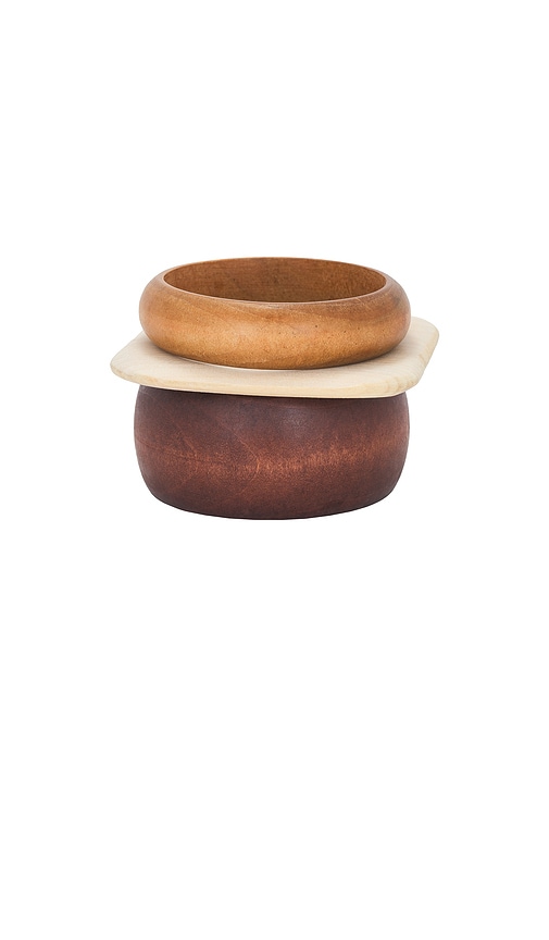 Multi Colored Wooden Bangles Set of 3
