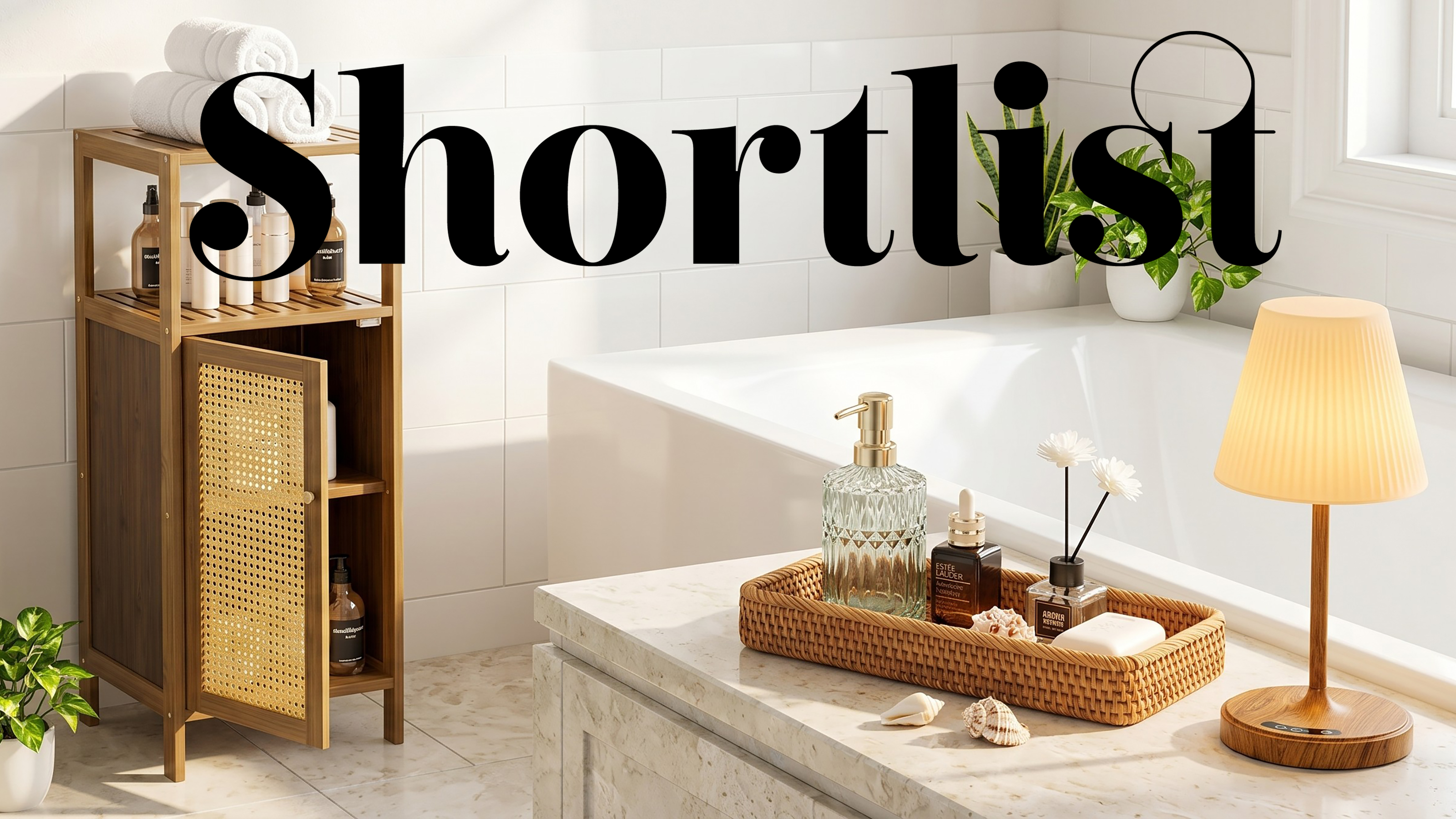Bathroom with amazon products