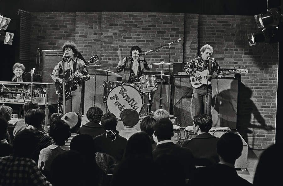 American rock band Vanilla Fudge perform on a television broadcast from The Bitter End nightclub in Greenwich Village, New York City, 14th November 1967