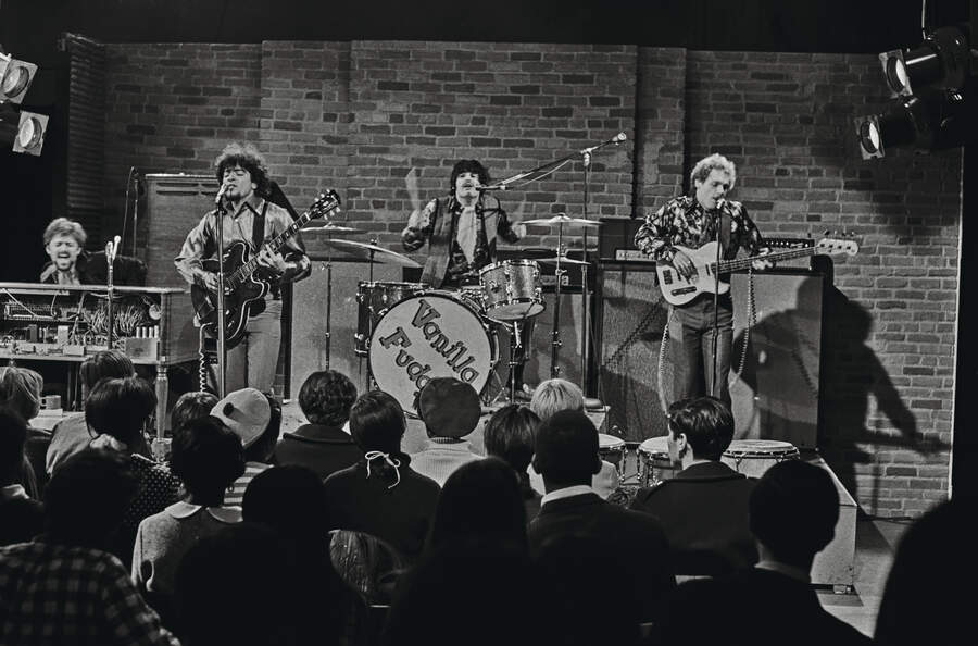 American rock band Vanilla Fudge perform on a television broadcast from The Bitter End nightclub in Greenwich Village, New York City, 14th November 1967