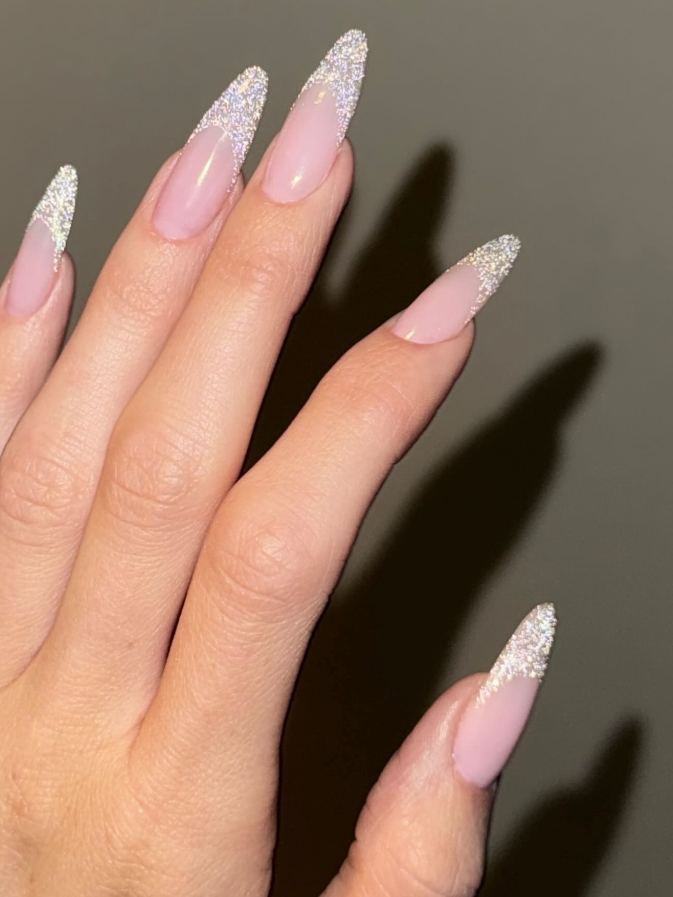 glitter french tips nails