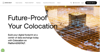 A website screenshot of Digital Realty colocation services