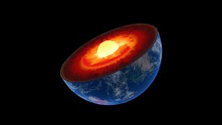 cross-section illustration of earth showing molten core