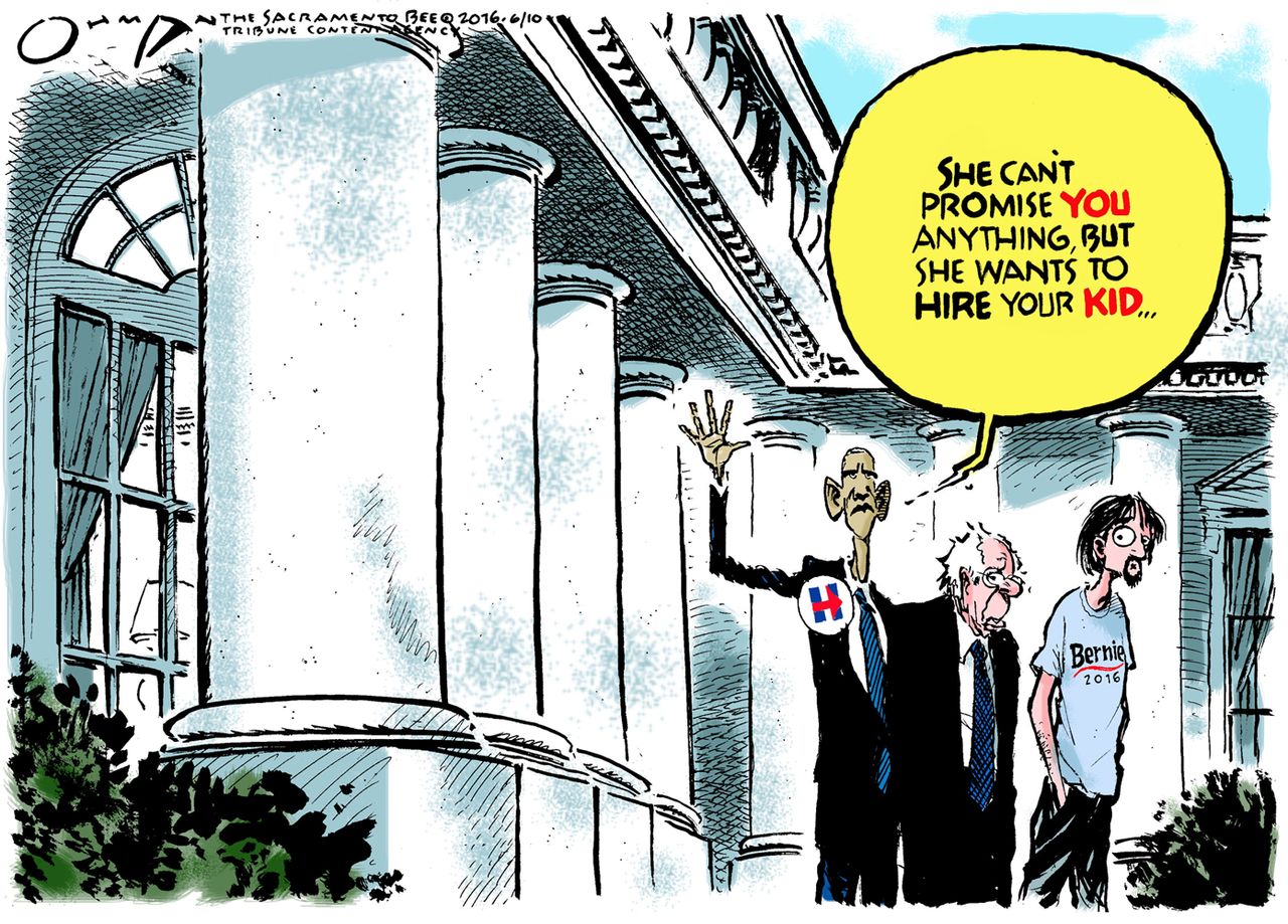 Obama Political&amp;amp;nbsp;cartoon U.S. Bernie Sanders President Obama&amp;amp;nbsp;