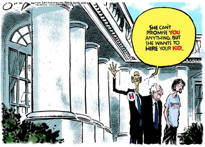 Obama Political&nbsp;cartoon U.S. Bernie Sanders President Obama&nbsp;