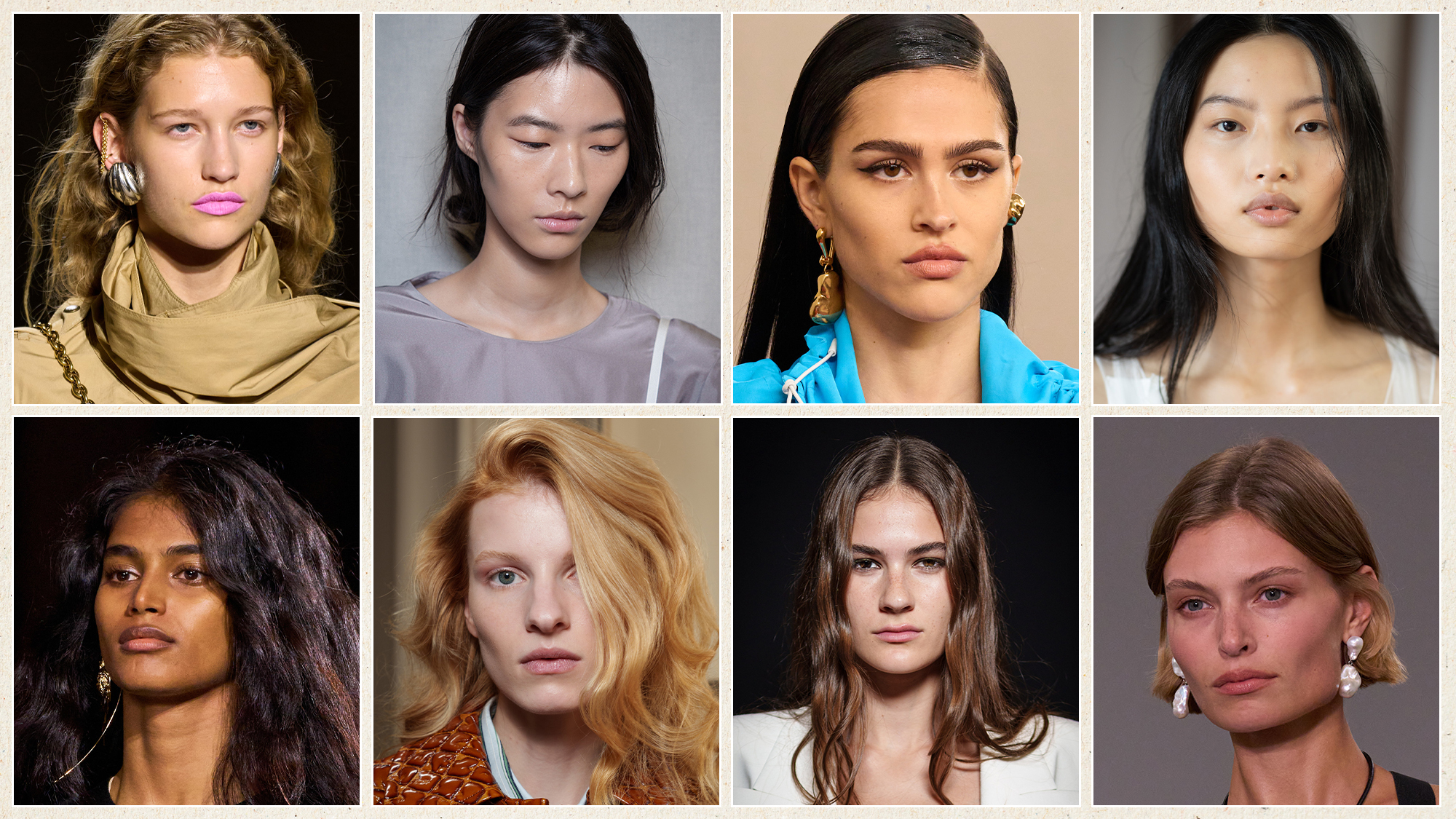 Models showing the key spring/summer 2026 beauty trends