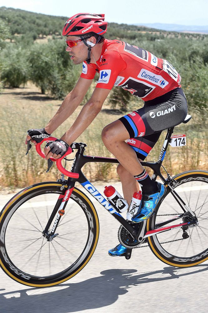 Tom Dumoulin rides during stage 6.