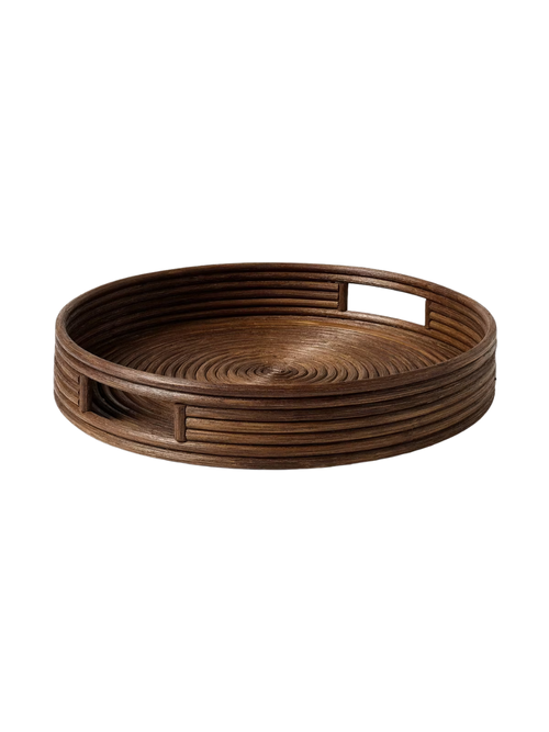 Round Woven Rattan Tray