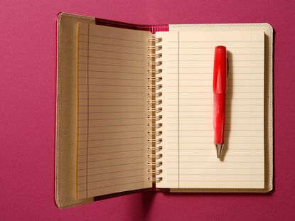 An open notebook that's empty of appointments 