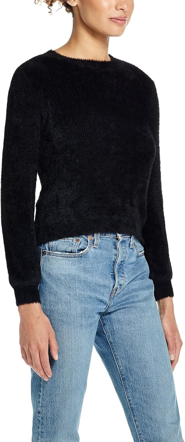 Weatherproof Vintage Womens Black Long Sleeve Jewel Neck Sweater Size: L