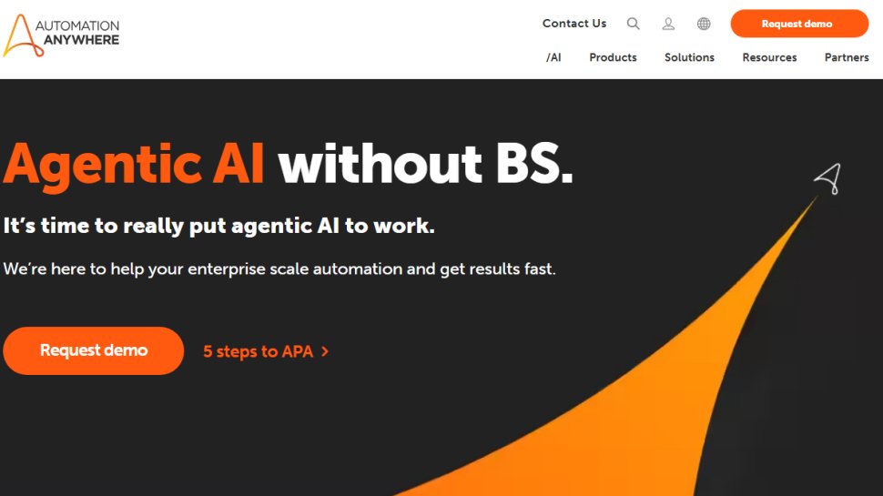 Website screenshot of Automation Anywhere (November, 2025)