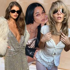 A collage of the biggest sunglasses trends of 2025.