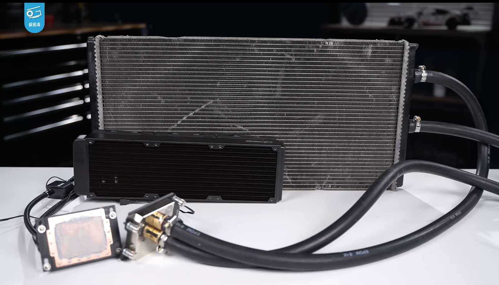 Geekerwan tests AMD Threadripper Pro 9995WX cooled by a BMW M4 radiator and pump