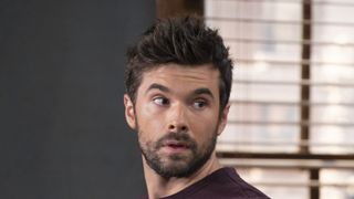 Josh Swickard as Chase surprised in General Hospital