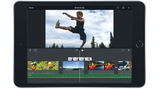 The iPad mini running a video-editing app