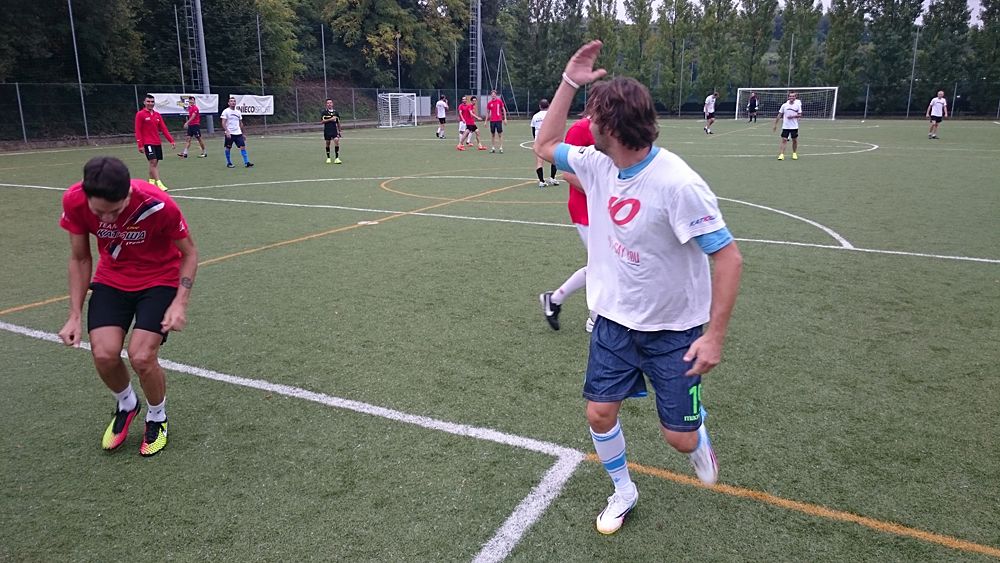 Katusha host their annual team-staff soccer match in Peschiera del Garda, Italy