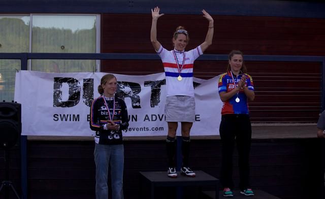 Sally Bigham (Topeak Ergon) on top of the British marathon championship podium