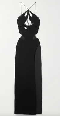 Mônot, Cutout crepe halterneck gown
