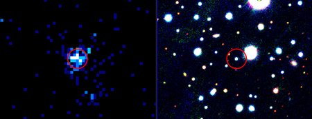Bright blue orbs against a black background