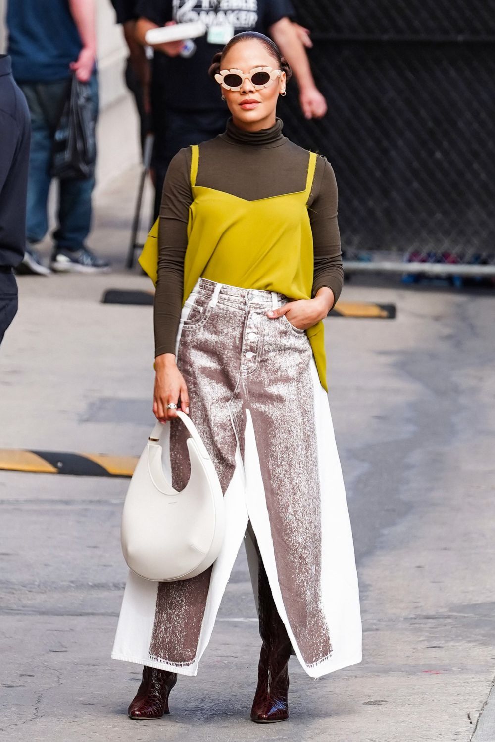 Tessa Thompson wears Loewe sunglasses