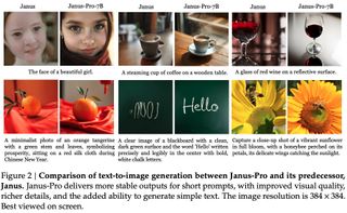 deepseek janus pro vs janus image generation comparisson