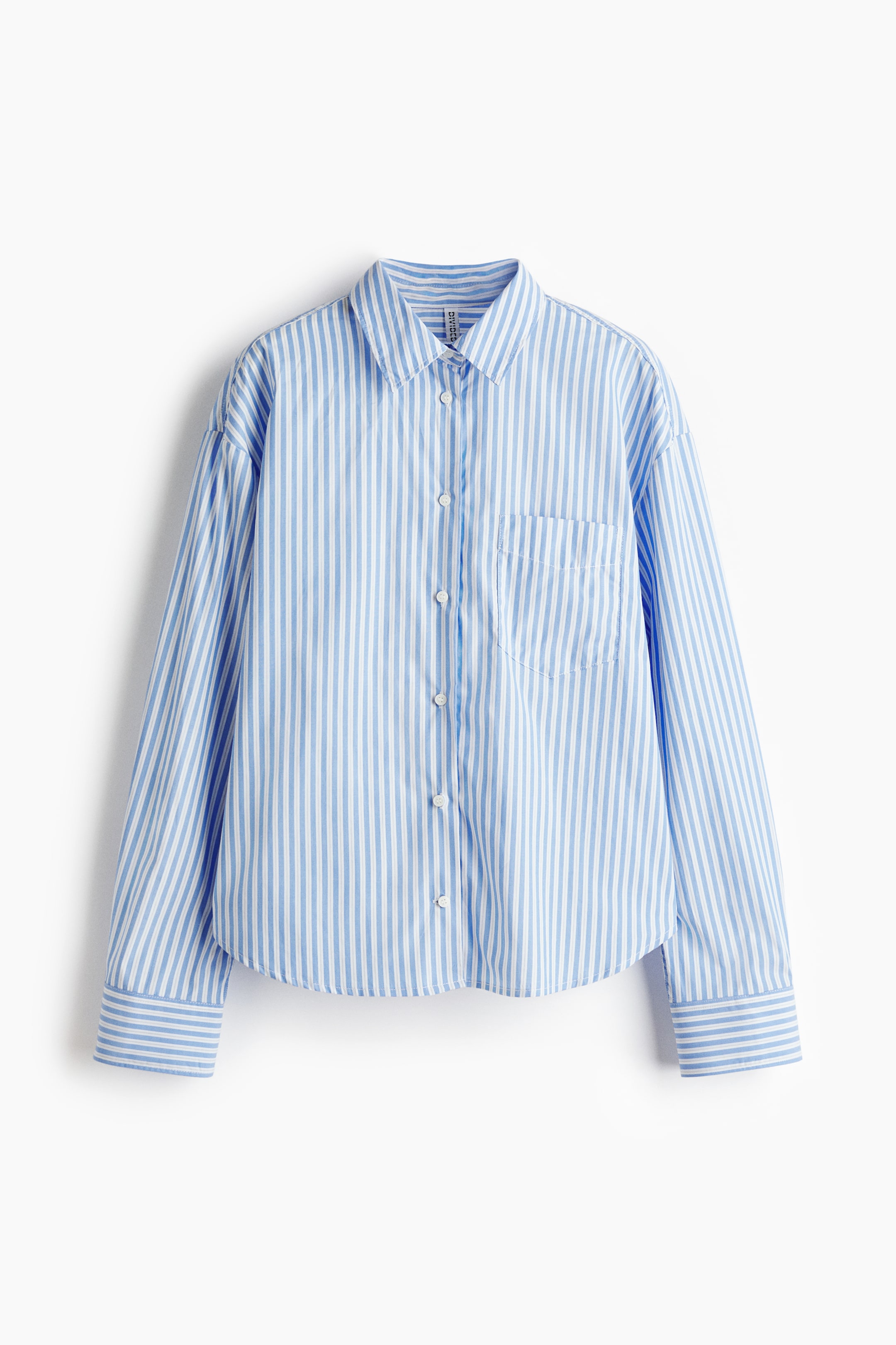 Oversized Poplin Shirt - Blue/striped