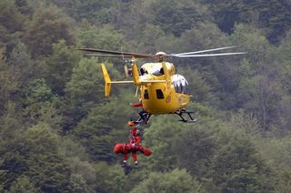 Pedro Horrillo (Rabobank) suffered a serious crash during stage eight and had to be airlifted from the accident scene.