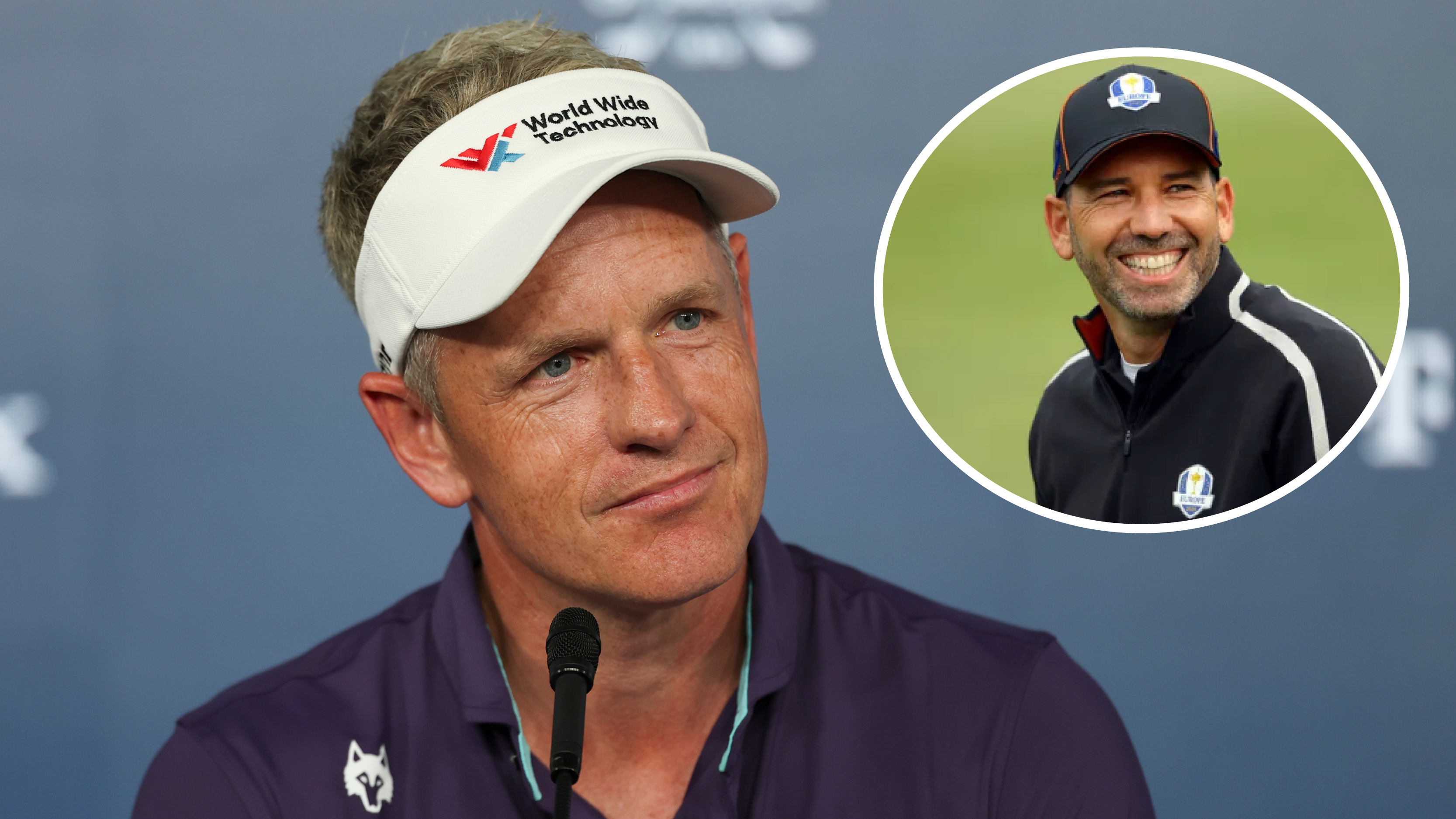 Image of Luke Donald and inset of Sergio Garcia 