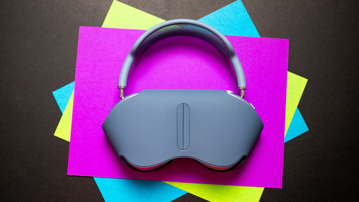 AirPods Max USB-C against colorful background