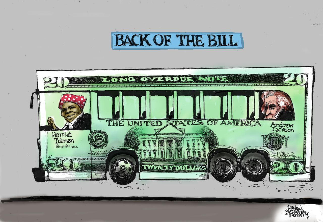 Editorial Cartoon U.S. New 20 Bill