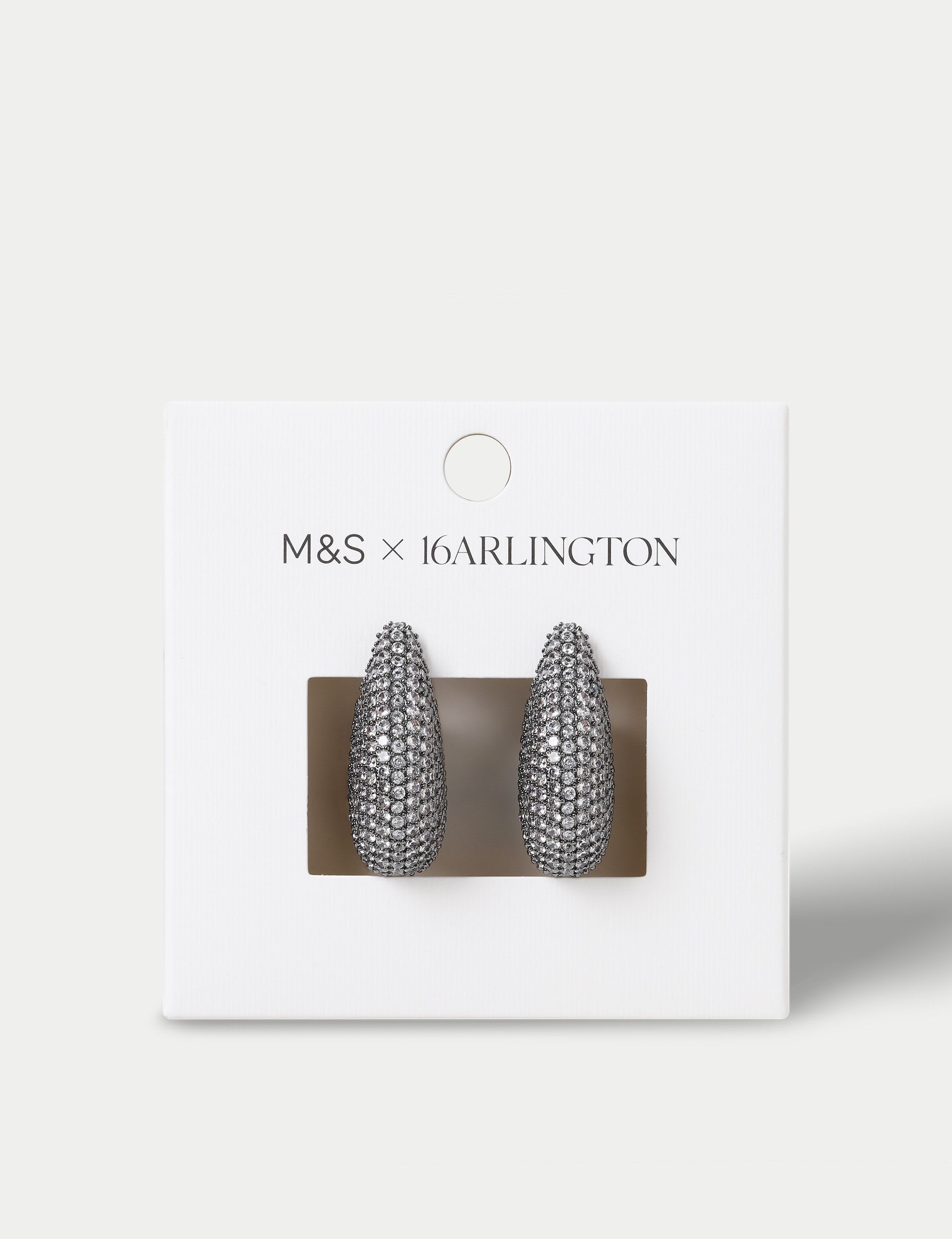 Embellished Gunmetal Dome Earrings