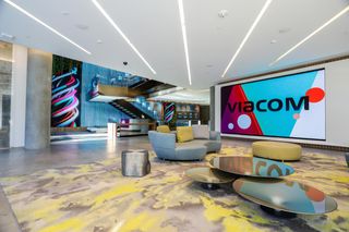 The Viacom lobby AV experience was designed by McCann Systems.