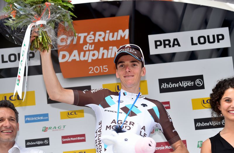 Romain Bardet (Ag2r-La Mondiale) on the podium