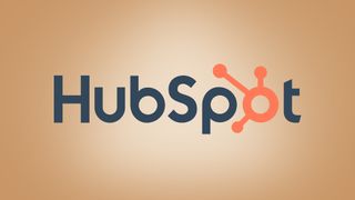 HubSpot CRM logo on beige background